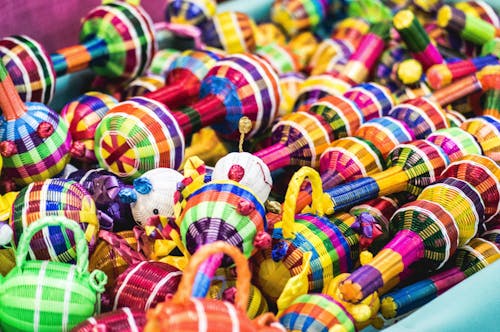 Colorful Mexican Woven Rattles