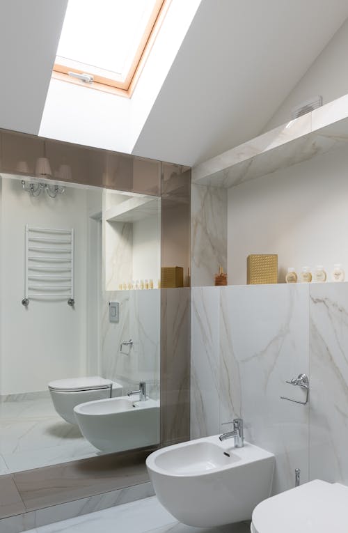 Modern bathroom interior with bidet