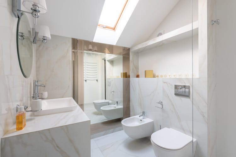 Modern Bathroom With Bidet And Sink