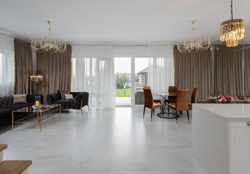 Interior of modern living room with furniture