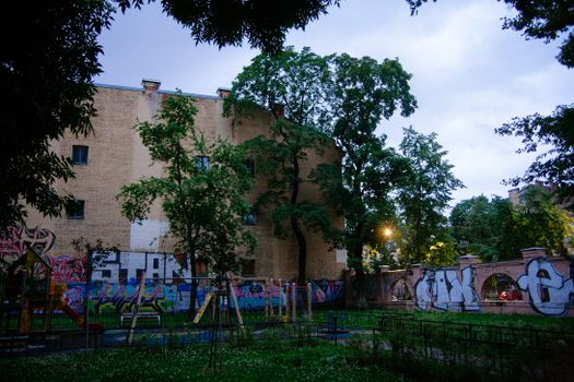 Devastation of Walls around Playground