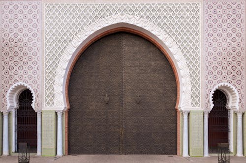 Ornamental facade of traditional Moroccan palace