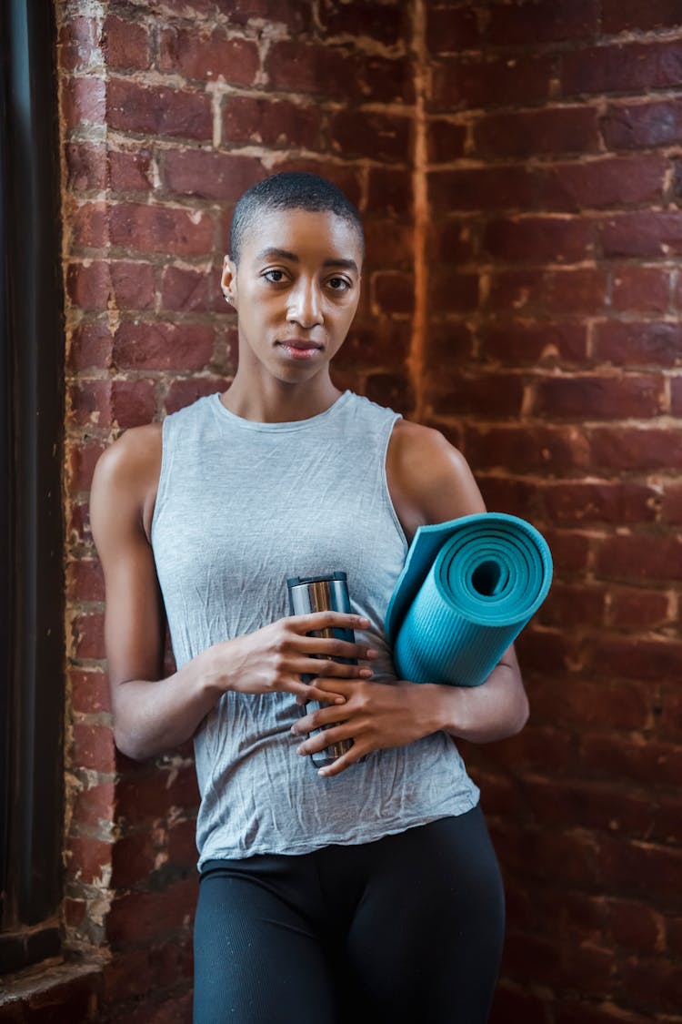 Active Black Woman In Gym