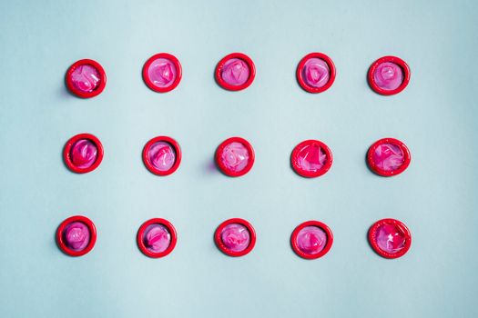 Set of condoms for contraceptive and protection against infection