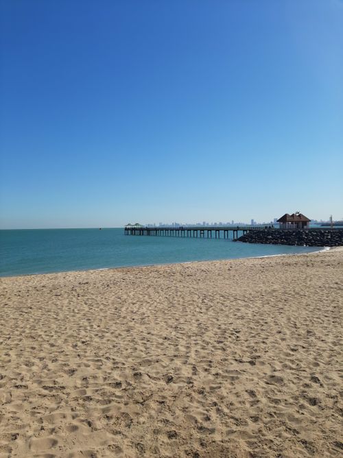 Free stock photo of arch bridge, at the beach, beach hut Stock Photo