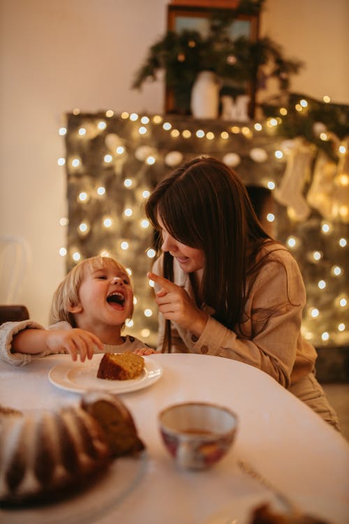 Child with Icing on Nose Laughing