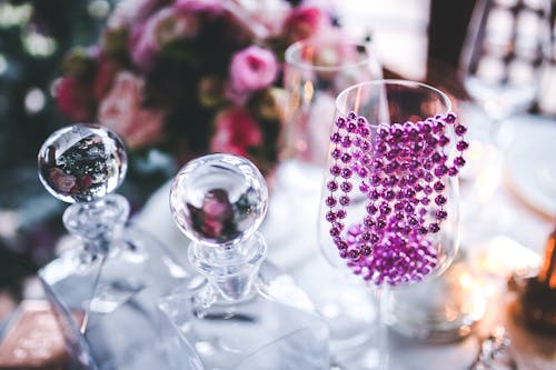 Pink Decoration on Wine Glass