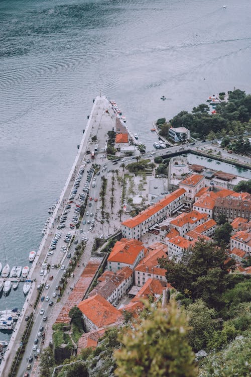 Foto profissional grátis de aerofotografia, baía de kotor, cidade velha