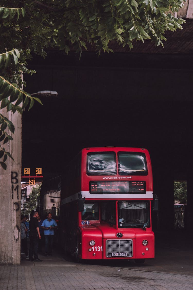 Double Decker Bus In A Tunnel