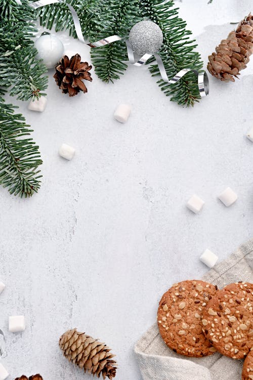 Free Christmas Ornaments and Cookies Stock Photo