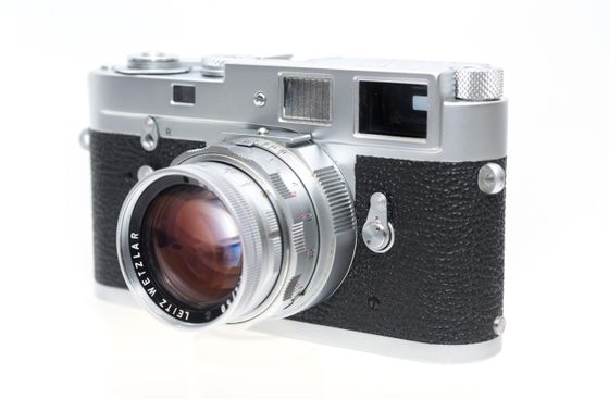 Chrome Leica rangefinder with Summicron