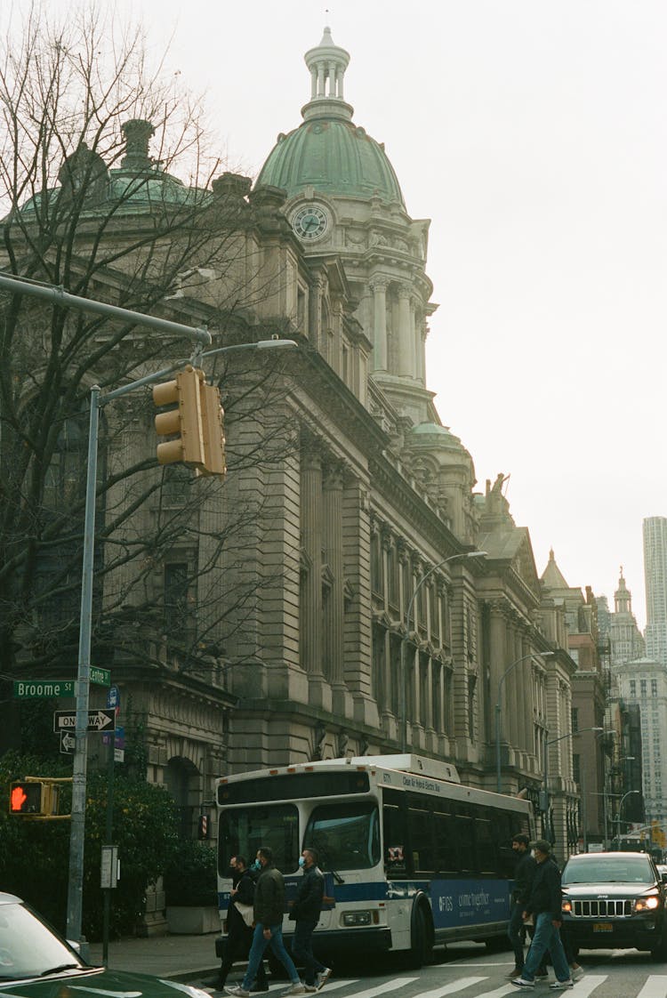 Street In Front Of The Old Police Headquarters In New York 