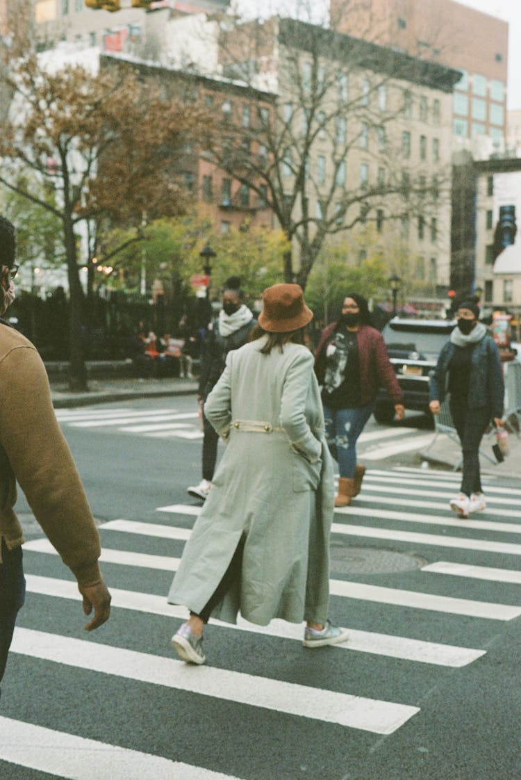 Pedestrians Crossing The Street 