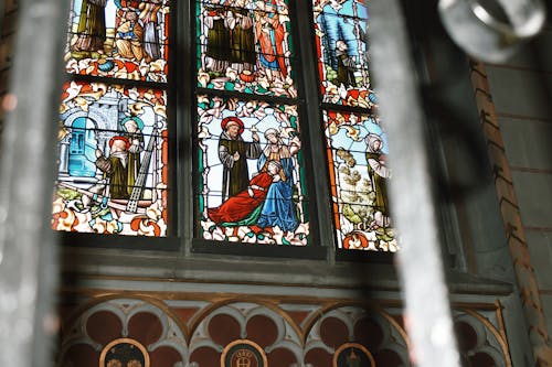 Kostenlos Jesus Christus Am Kreuzglasfenster Stock-Foto