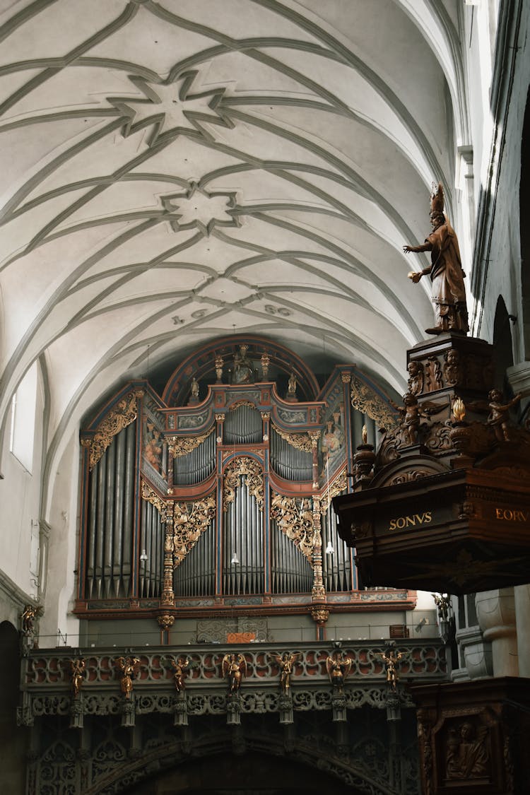 Pipe Organ In Church