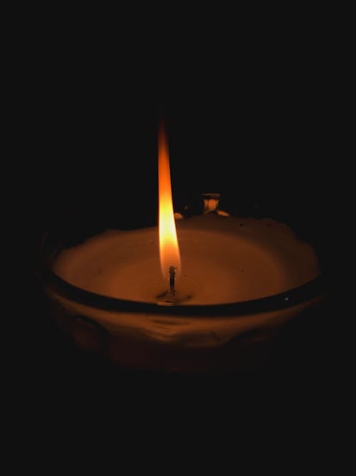 Close-Up View of a Lighted Candle