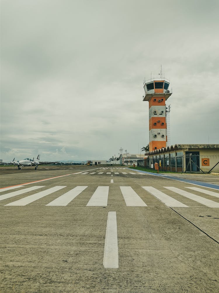 An Air Traffic Control Tower In An Airport