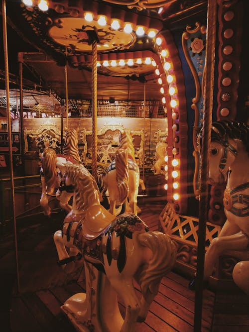 An Empty Carousel in Close-up Photography