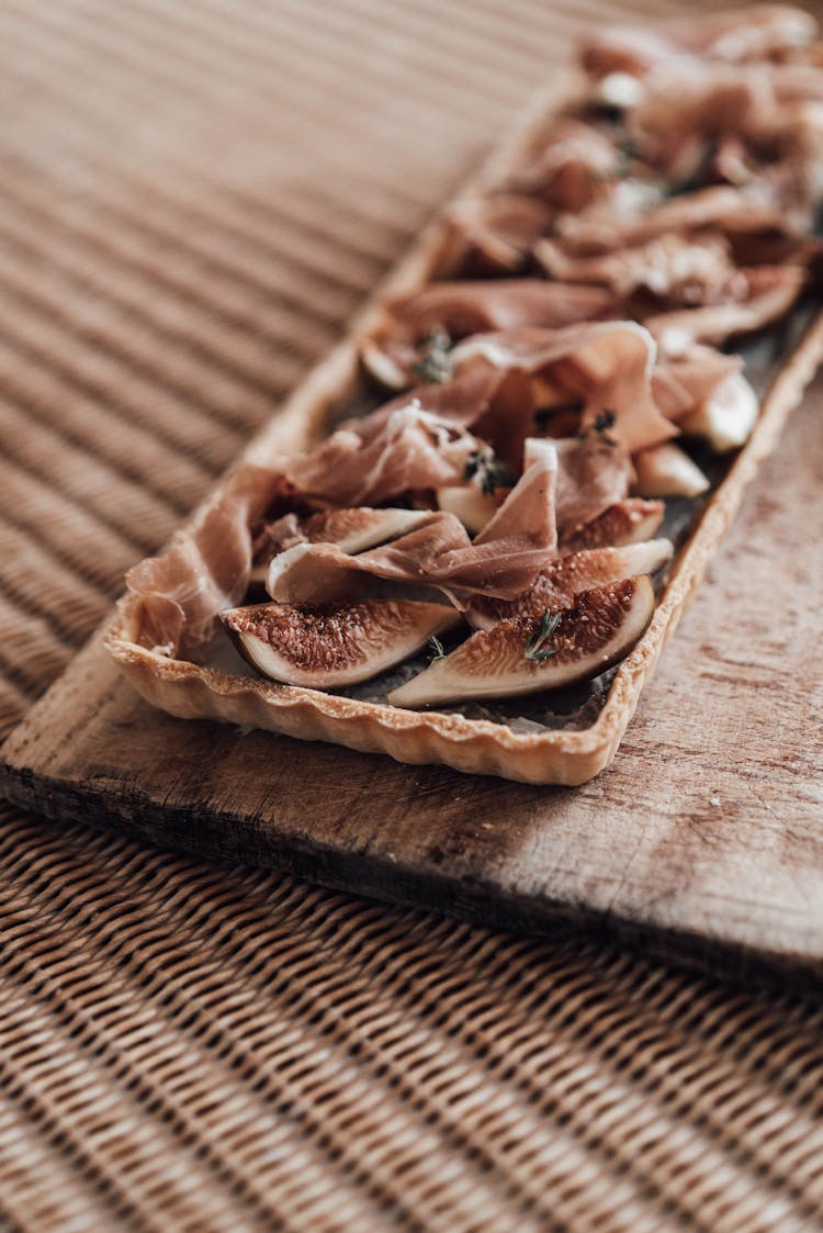 Heap Of Cut Figs With Ham