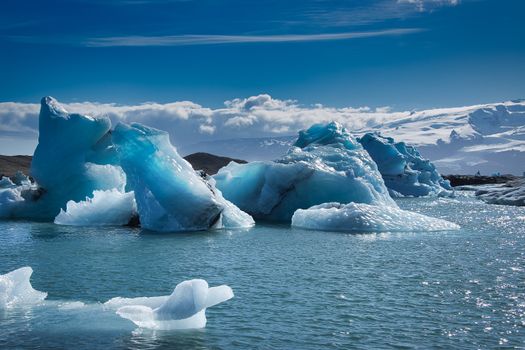 Jökulsárlón glacier lagoon and ice cave — Iceland — Northern Lights