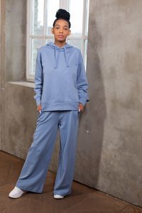 Blue brushed-knit hoodie worn by a model — Monstera Production on Pexels