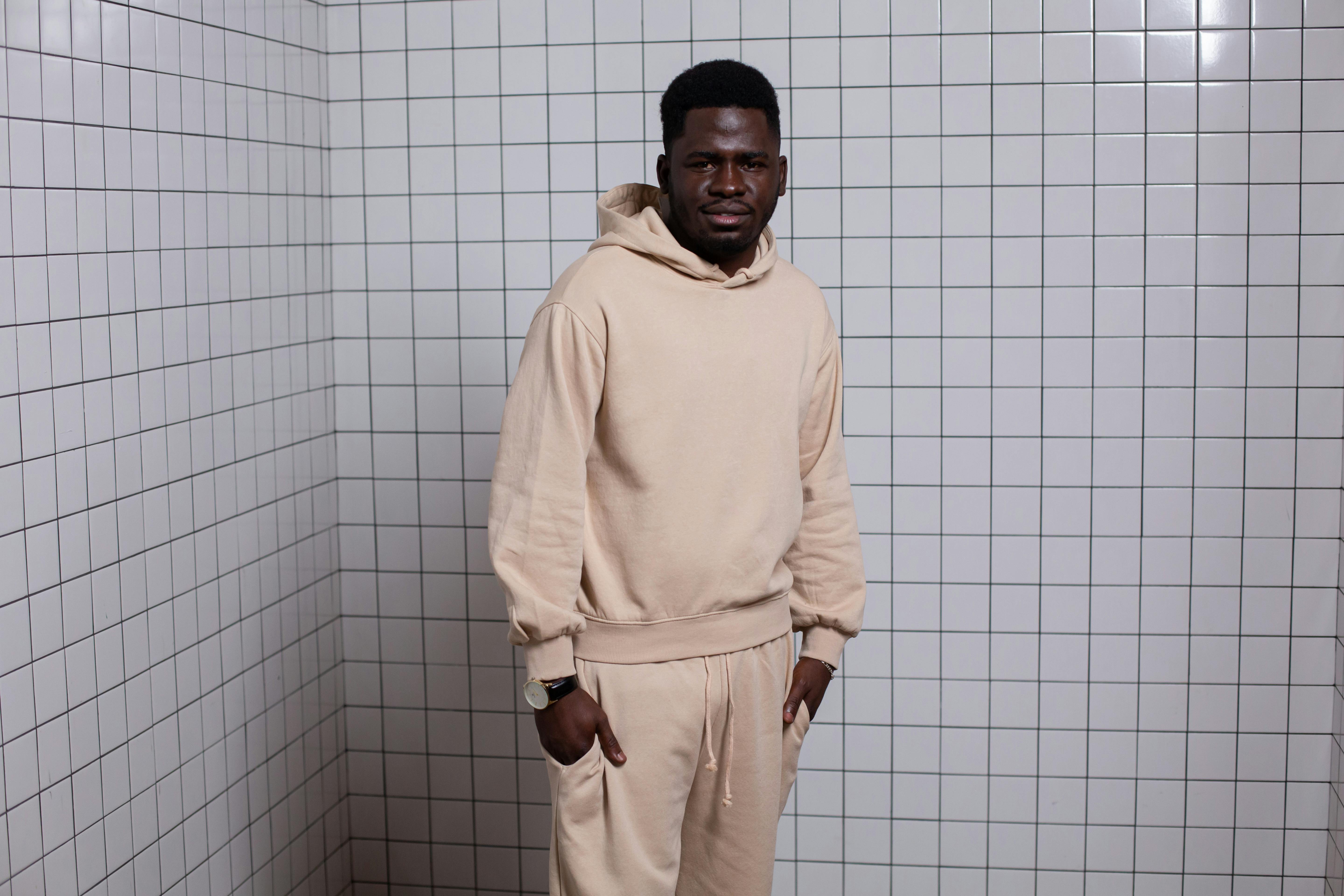 Man Wearing Athleisure Clothing In Casual Setting