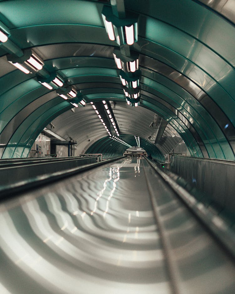 Moving Stairs In Modern Subway Station