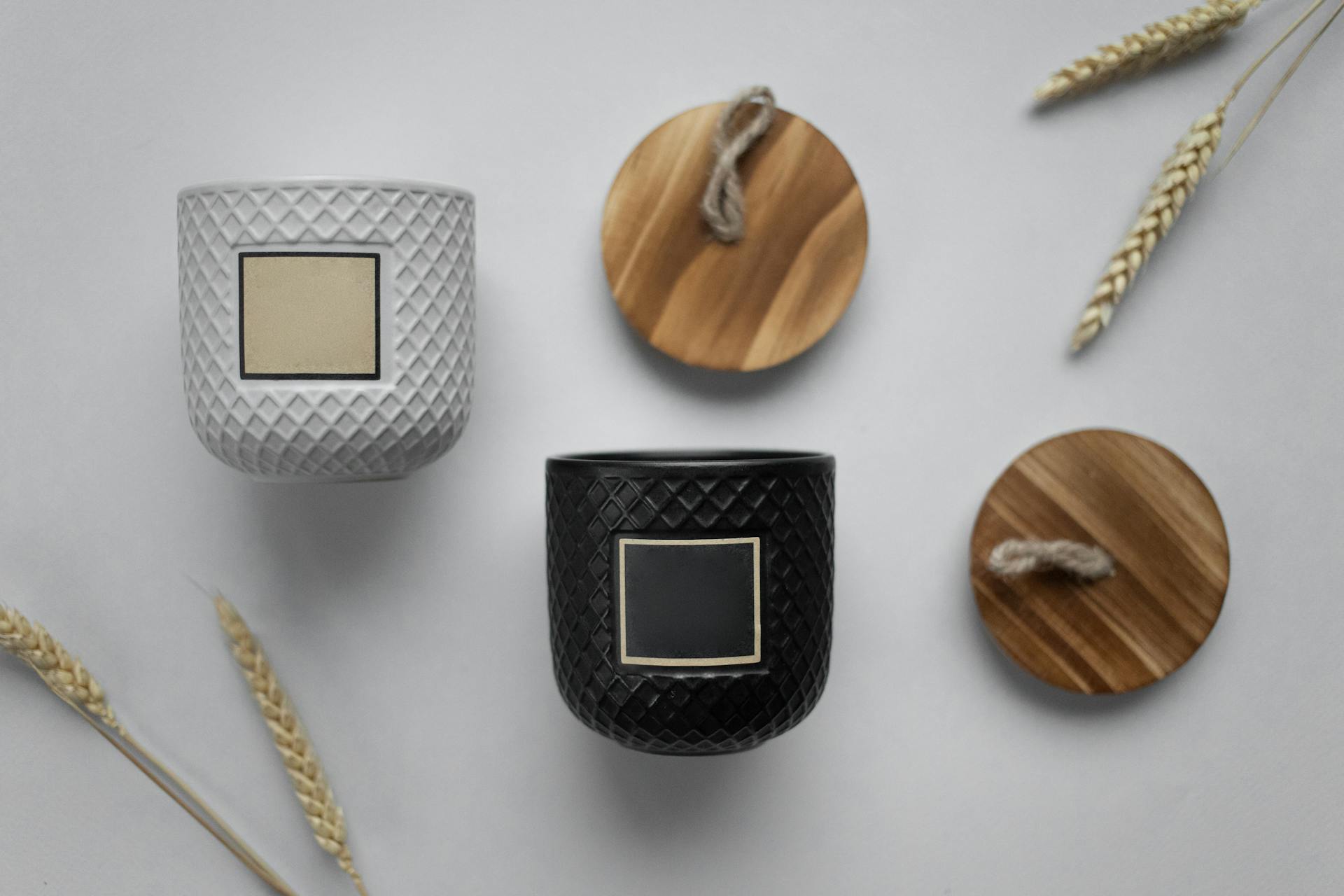 Ceramic Containers with Wooden Lids