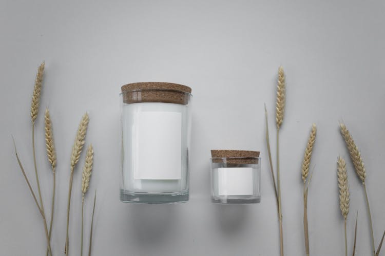 Scented Candles With Wheat Spikes