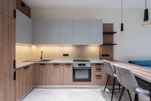 Interior kitchen with dining zone