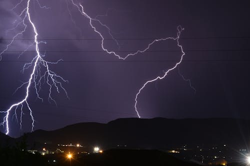 Free View of a Thunderstorm at Night Stock Photo