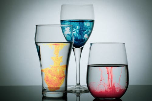 Paints Mixed with Water on the Glass