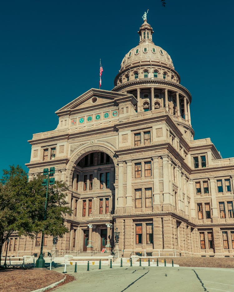 Texas Capitol Under Blue Sky