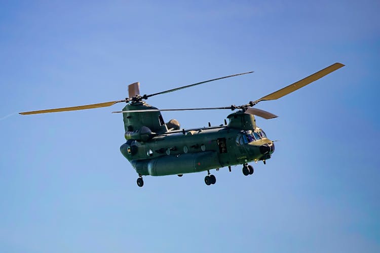 Boeing CH-47 Chinook Flying In The Sky