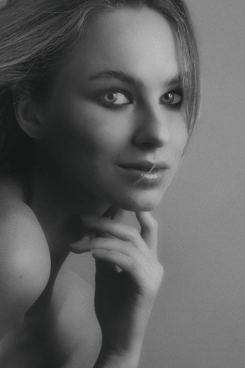 Black and White Photo of a Beautiful Woman