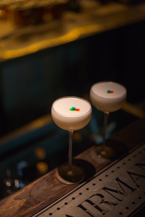 Free Cocktail Drinks on a Bar Stock Photo
