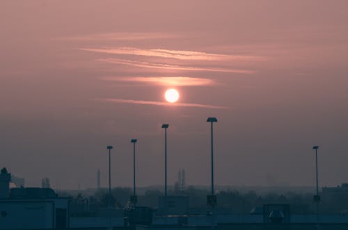 停車場, 日出, 早晨的太陽 的 免費圖庫相片