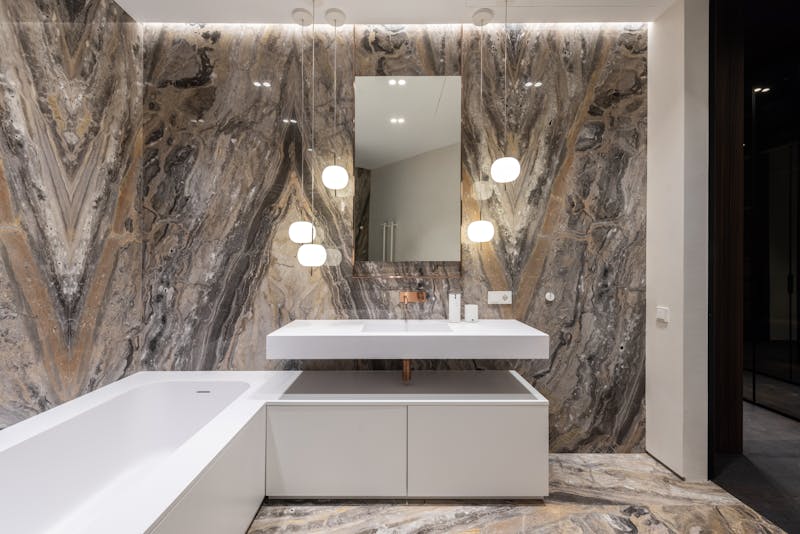 Completed vanity installation in luxury Sydney bathroom