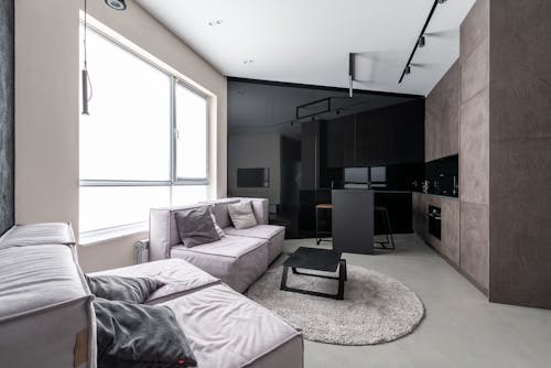 Free Stylish living room interior in modern flat Stock Photo