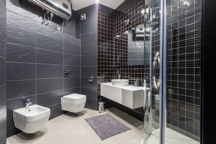 Modern Bathroom With Shower And Bidet