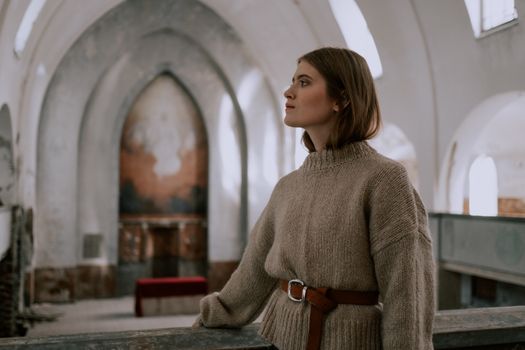 A Woman at an Abandoned Church