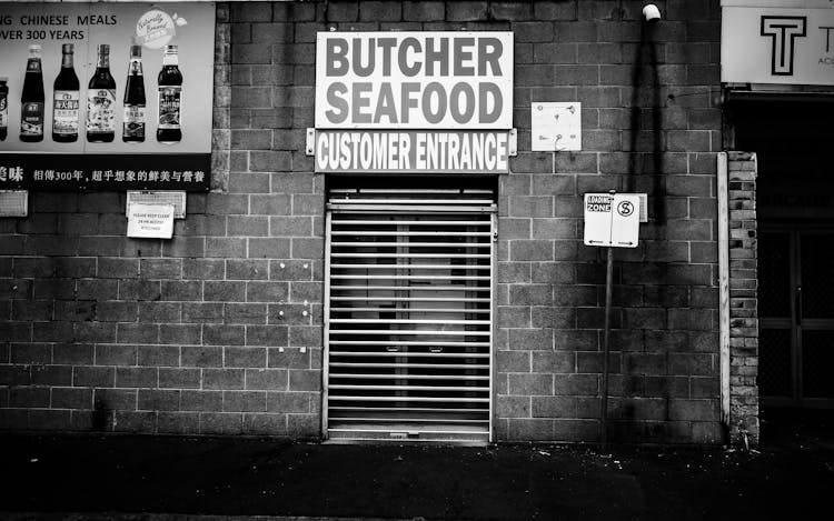 Abandoned Closed Shop On City Street