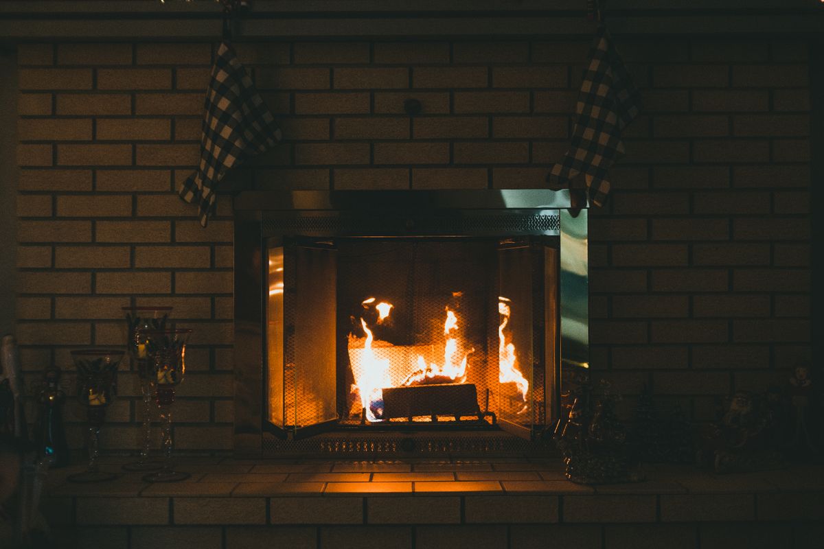 Living room with fireplace for thanksgiving living room decor ideas