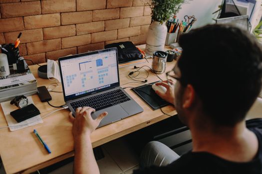 Modern workspace with laptop and accessories for remote work, ideal for digital nomads.