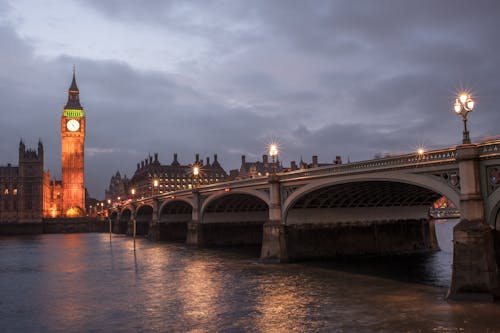 Free The Westminster Bridge at Night  Stock Photo