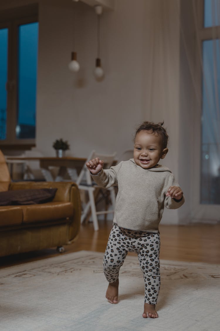 A Toddler Walking Alone