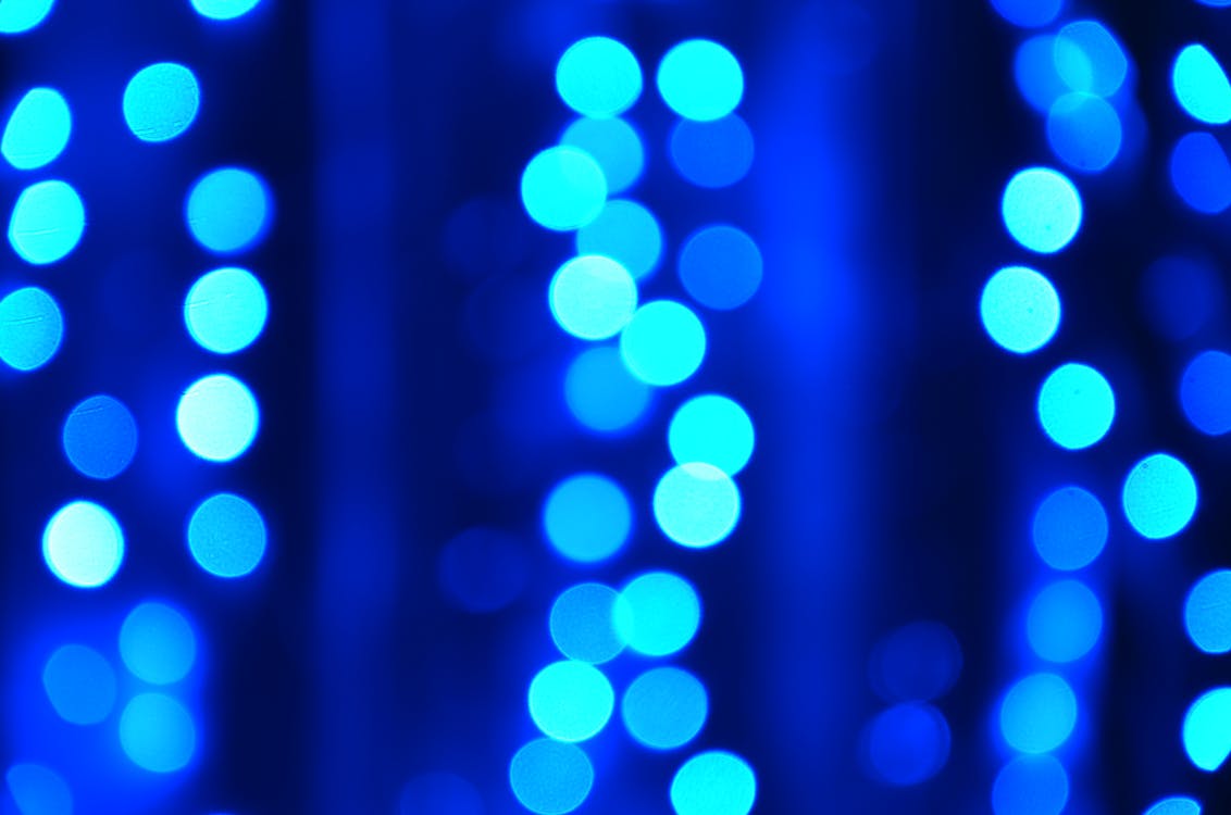 Free Blue Bokeh Light Blurred Background Stock Photo