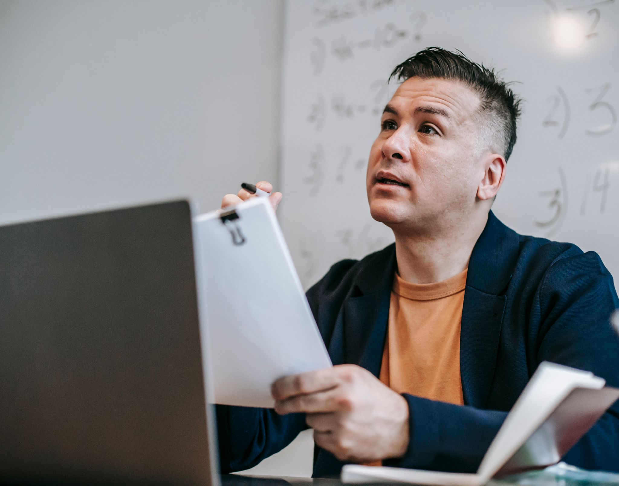 Person learning on a laptop