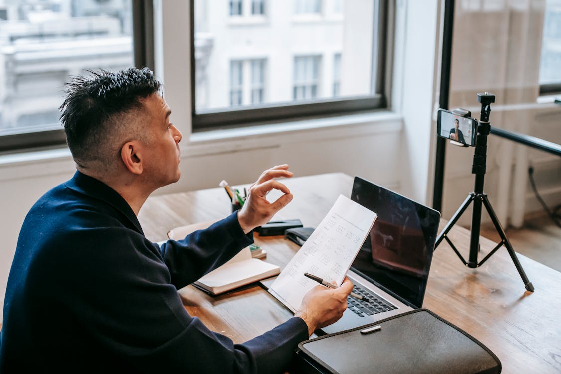 Free Photo Of Man Having An Online Education Session Stock Photo