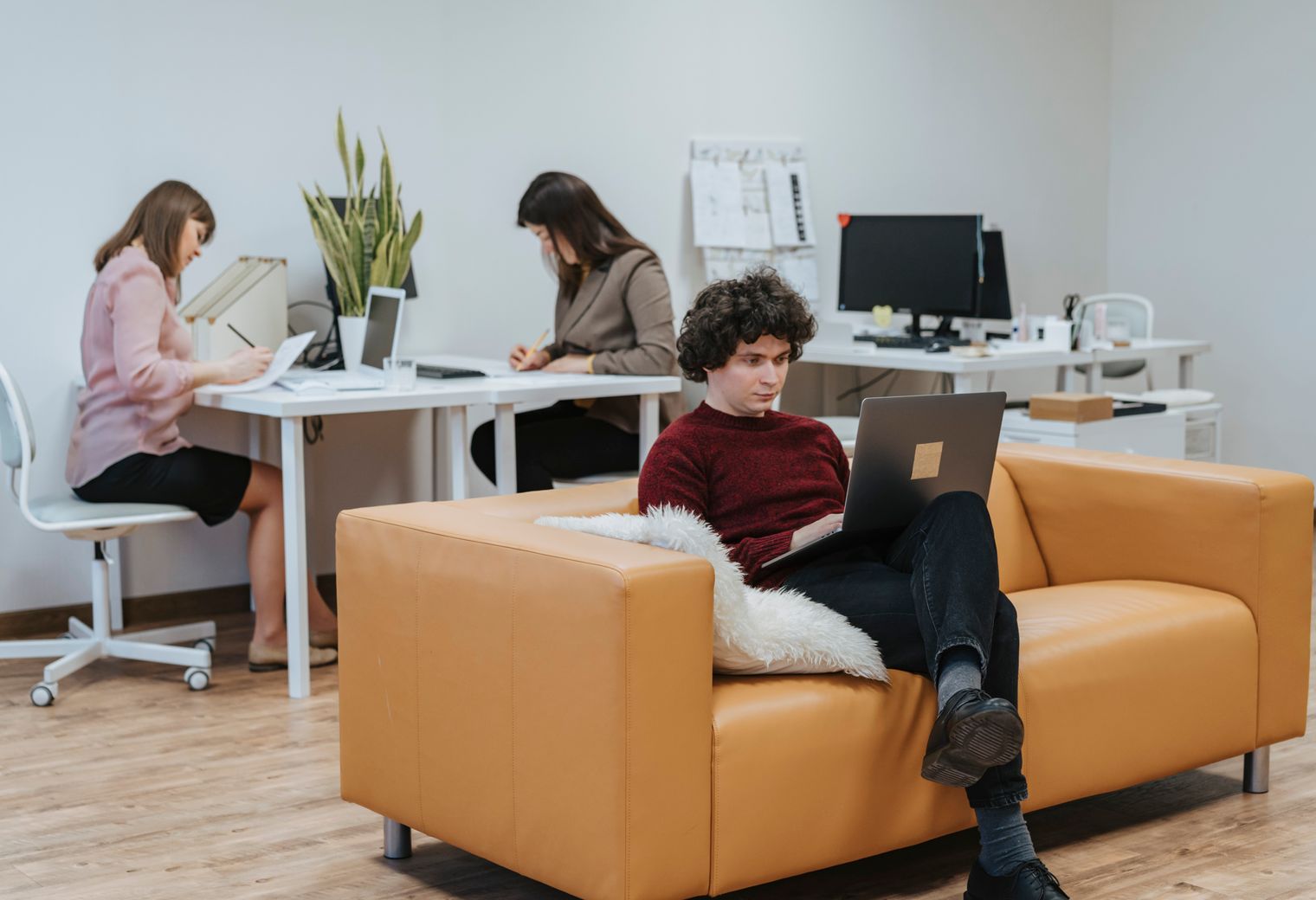 Timsbury — office relocation team moving desks and equipment